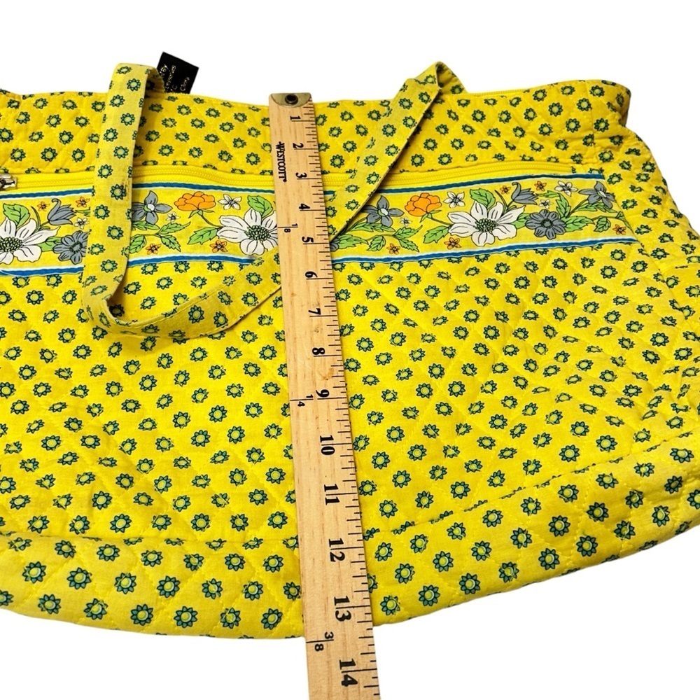 Quilted Shoulder Handbag Yellow And Blue Floral - Picture 11 of 12